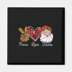 Aimant Peace Love Père Noël Leopard Buffalo Noël 2021