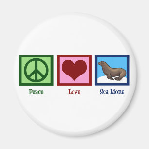 Aimant Peace Love Sea Lions