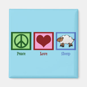 Aimant Peace Love Sheep
