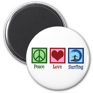 Aimant Peace Love Surfing