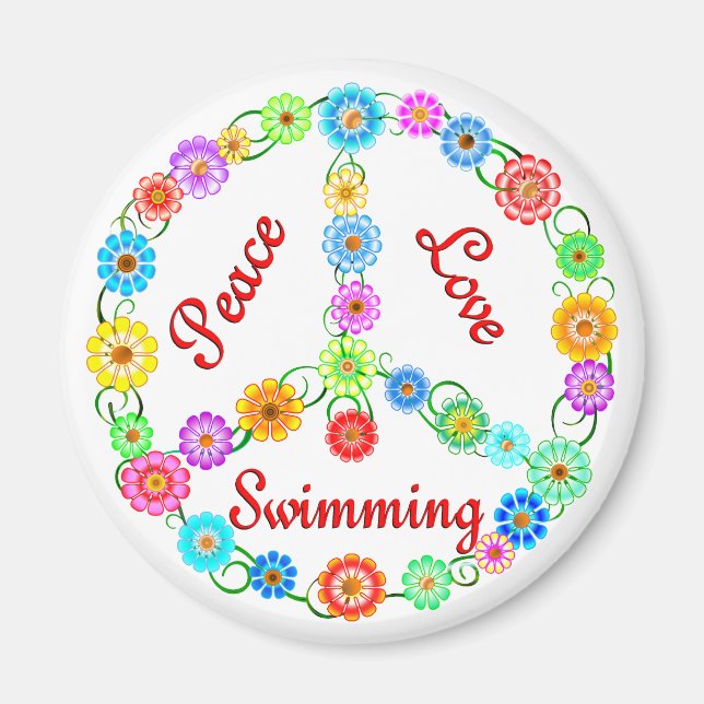 Aimant Peace Love Swimming (Devant)