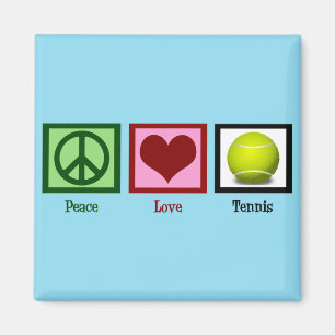 Aimant Peace Love Tennis Blue