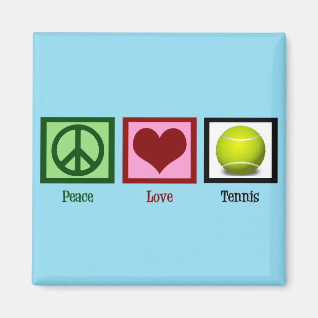 Aimant Peace Love Tennis Blue (Devant)
