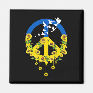 Aimant Peace Love Ukraine Dove Ukraine tournesol Ukraine