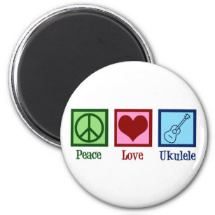 Aimant Peace Love Ukulele