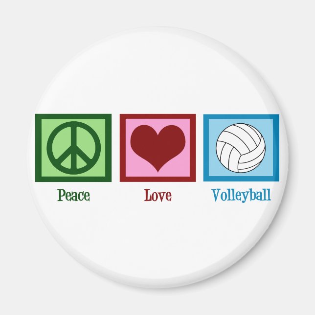 Aimant Peace Love Volley (Devant)