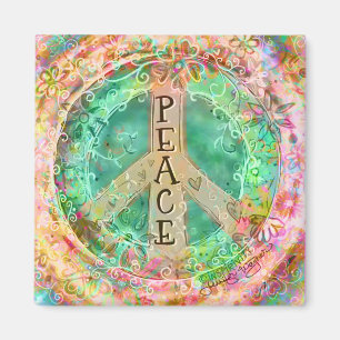 Aimant Peace Pastel Jolie couleur florale Inspirivée