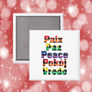Aimant Peace Rainbow Hearts Motif