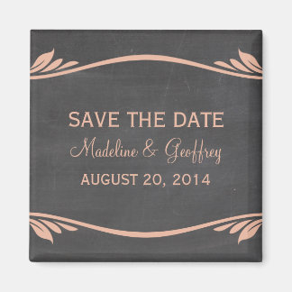 Aimant Peach Flourish Chalkboard Enregistrer l'aimant Dat