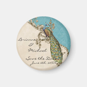 Aimant Peacock & Etchings vintages Enregistrer la date