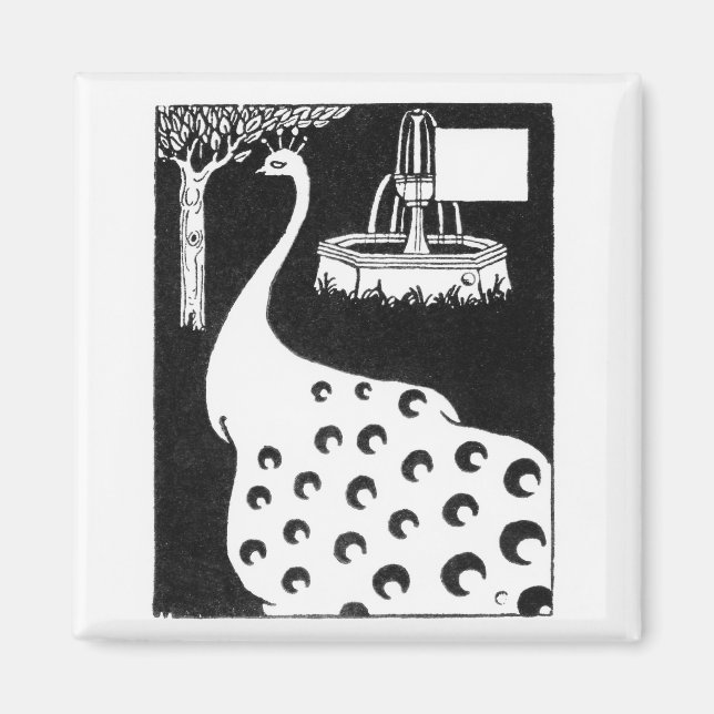 Aimant Peacock motif from Le Mort d'Arthur (litho) (Devant)