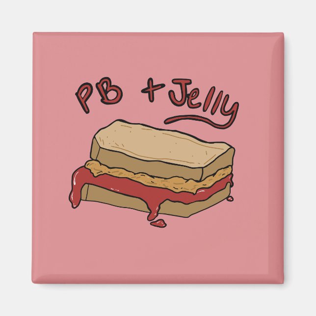 Aimant Peanut Butter Jelly Magent Nostalgia Illustration  (Devant)