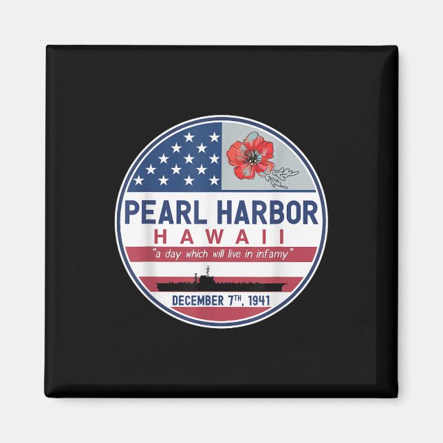 Aimant Pearl Harbor Memorial Hawaii Vintage États-Unis Jo (Devant)