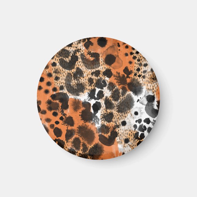 Aimant Peau animale : motif léopard créatif. (Devant)