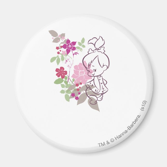 Aimant PEBBLES™ Un Cutie Dans Les Fleurs (Devant)