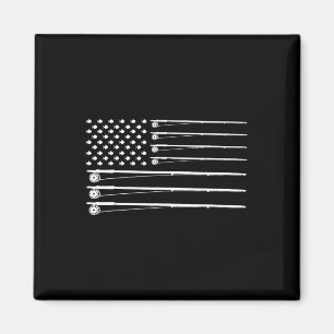 Aimant Pêche à la canne à pêche Drapeau américain