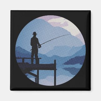 Aimant Pêche au crépuscule bleu matin