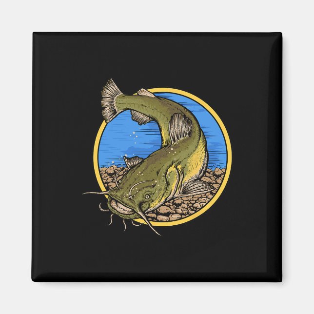 Aimant Pêche au poisson-chat à tête plate  (Devant)