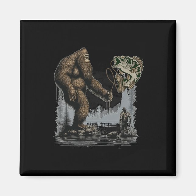 Aimant Pêche Bigfoot Drôle Sasquatch Poisson  (Devant)