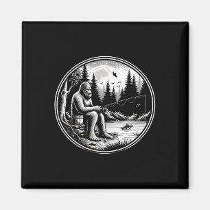 Aimant Pêche Bigfoot Lac Sasquatch Pêcheur Drôle De Poiss