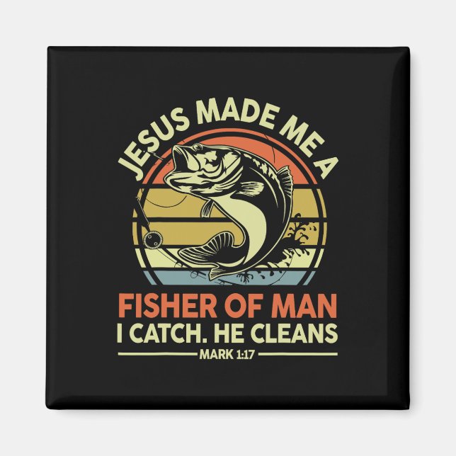 Aimant Pêche chrétienne Jésus m'a fait pêcheur d'homme dr (Devant)