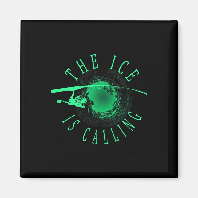 Aimant Pêche sur glace - La glace appelle - Pêcheur de gl (Devant)