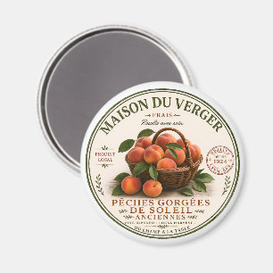 Aimant Pêches de marché vintage de fermiers français