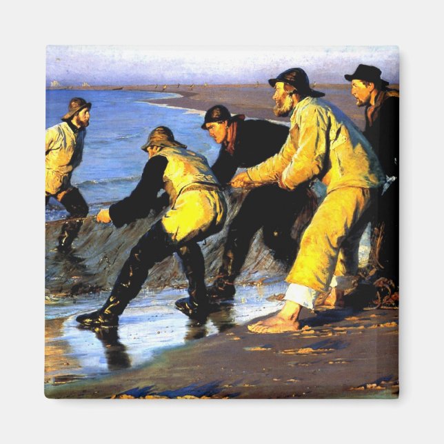 Aimant Pêcheurs sur la plage North de Skagen (Devant)