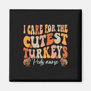 Aimant Peds Infirmier Thanksgiving Turkeys Cutest Retro F