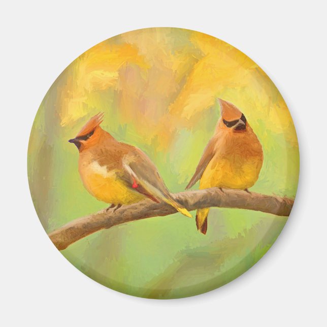 Aimant Peinture à cire de cèdre - jolie art original chie (Devant)
