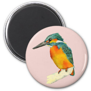Aimant Peinture à l'aquarelle Kingfisher Bird
