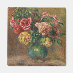 Aimant Peinture à l'huile florale française vintage par R