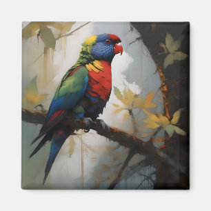 Aimant Peinture à l'huile Rainbow Lorikeet