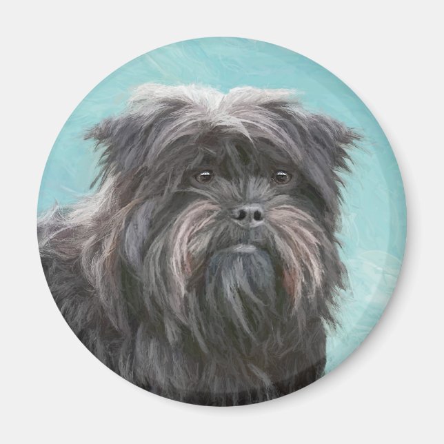 Aimant Peinture Affenpinscher - Joli art original chien (Devant)