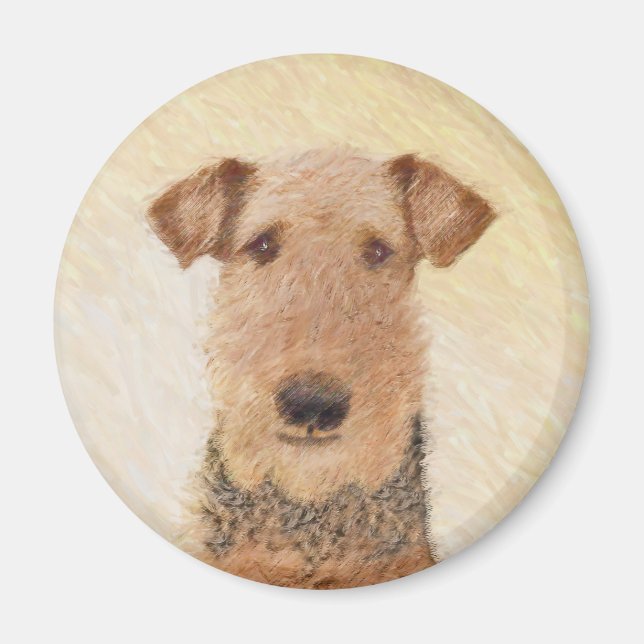 Aimant Peinture Airedale Terrier - Cute Original Art (Devant)