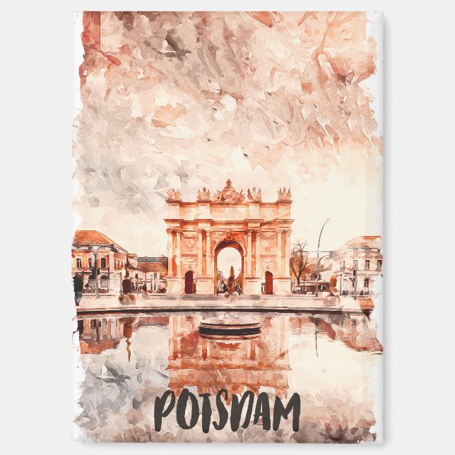 Aimant Peinture aquarelle de Potsdam Allemagne (Recto)