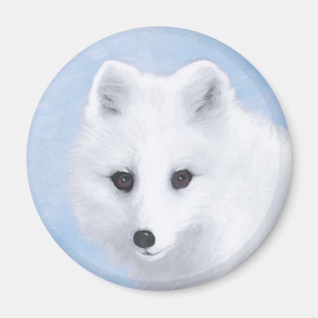 Aimant Peinture Arctic Fox - Art original de la faune (Devant)