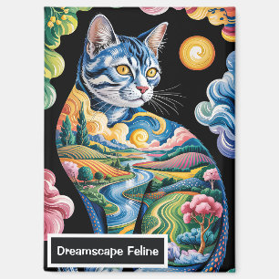 Aimant Peinture artistique de paysage félin surréaliste e