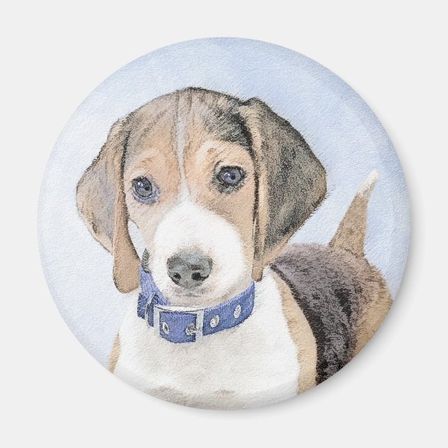 Aimant Peinture beagle - Cute Original Chien Art (Devant)