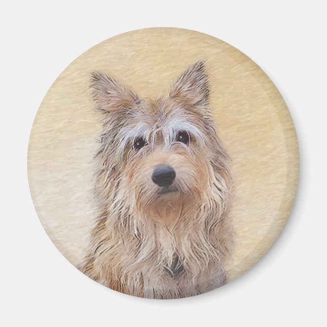 Aimant Peinture Berger Picard - Joli art original chien (Devant)