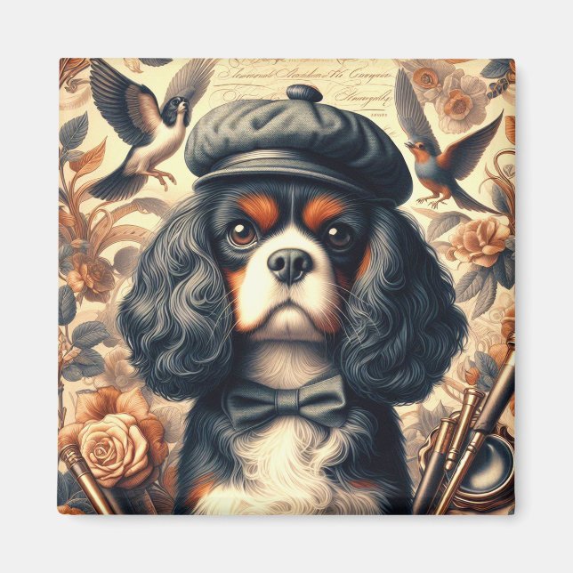 Aimant Peinture Cavalier King Charles Spaniel (Devant)