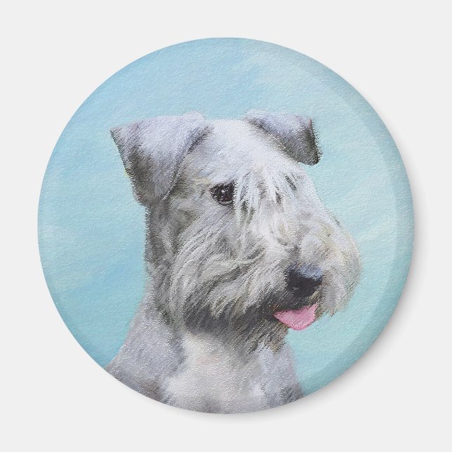 Aimant Peinture Cesky Terrier - Cute Original Chien Art (Devant)