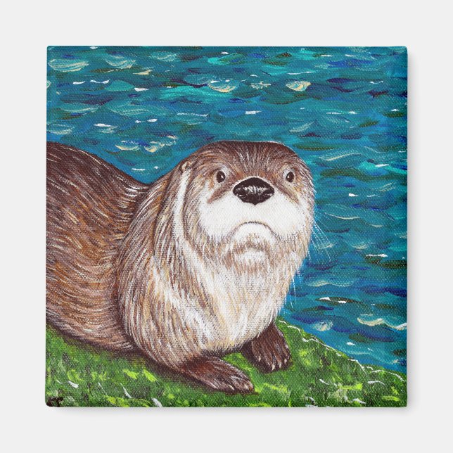 Aimant Peinture Cheeky River Otter (Devant)