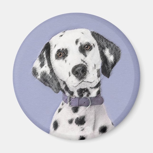 Aimant Peinture Dalmatienne - Cute Original Chien Art (Devant)