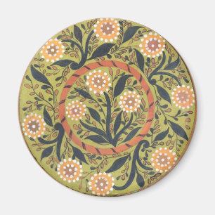 Aimant Peinture d'art populaire floral