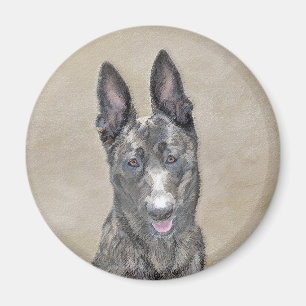 Aimant Peinture de berger hollandais - jolie art original