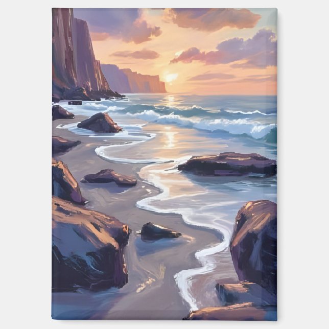 Aimant Peinture de Big Sur, côte de Californie (Recto)