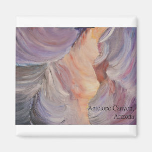 Aimant peinture de canyon d'antilope en huile