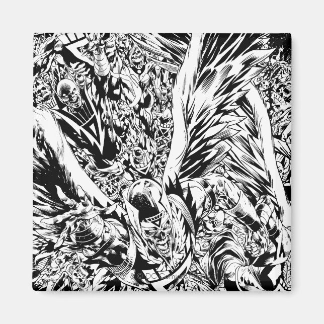 Aimant Peinture de groupe de nuit Noir et Blanc (Devant)
