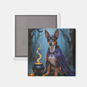 Aimant Peinture de Halloween fantaisiste de chien Affenpi